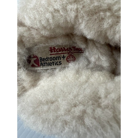 BEDROOM ATHLETICS Harris Tweed Pink/Purple Plaid Wool Shearling Slippers 5-6 US - Picture 5 of 5